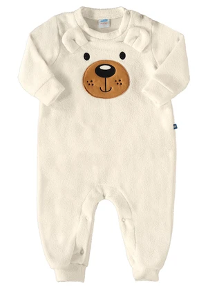 Marlan - Macacão Bebê Unissex Malha Boucle Baby Bege - MARLAN