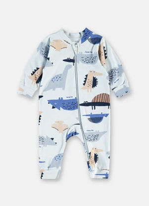 Up Baby - Macacão Bebê Zíper Frontal Estampado - UP BABY