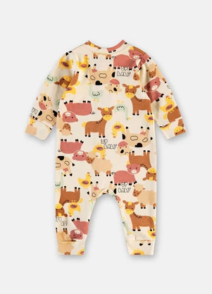 Up Baby - Macacão Bebê Zíper Frontal Estampado - UP BABY