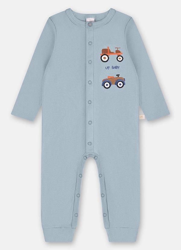 Up Baby - Macacão Bordado Bebê Menino Azul