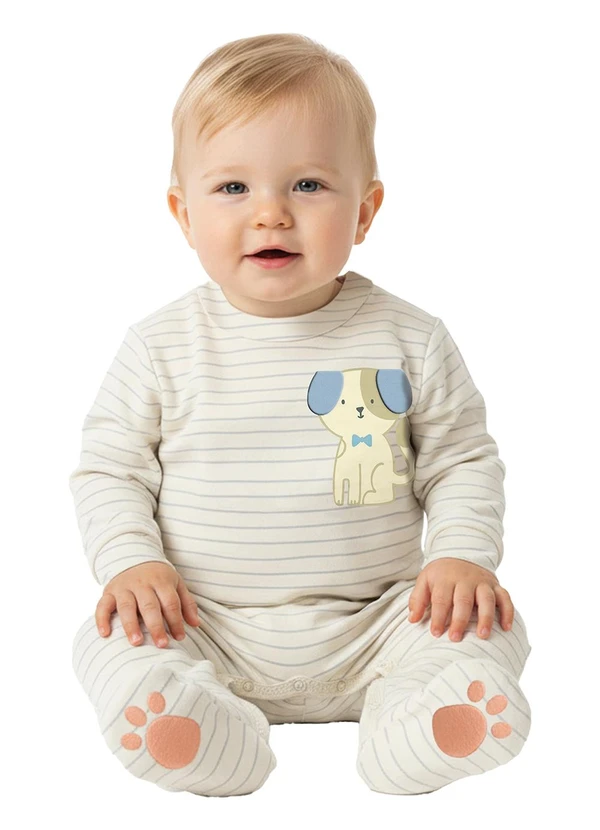Malwee Kids - Macacão Cachorrinho Off White