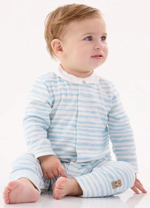 Up Baby - Macacão Comfy para Bebê Menino Azul - UP BABY