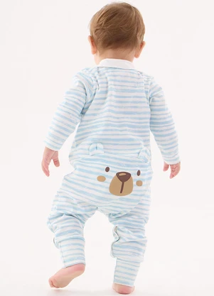 Up Baby - Macacão Comfy para Bebê Menino Azul - UP BABY
