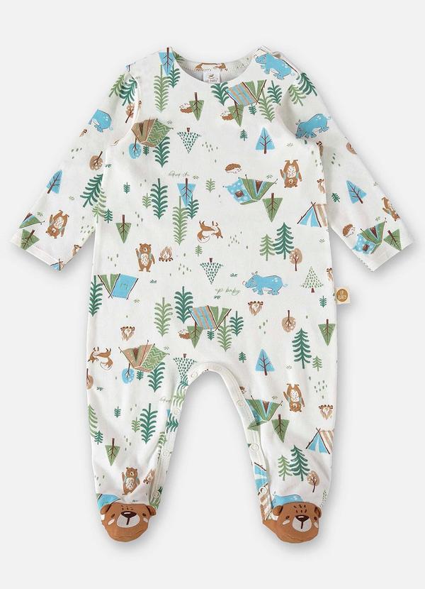 Up Baby - Macacão Comfy para Bebê Menino Off White 2