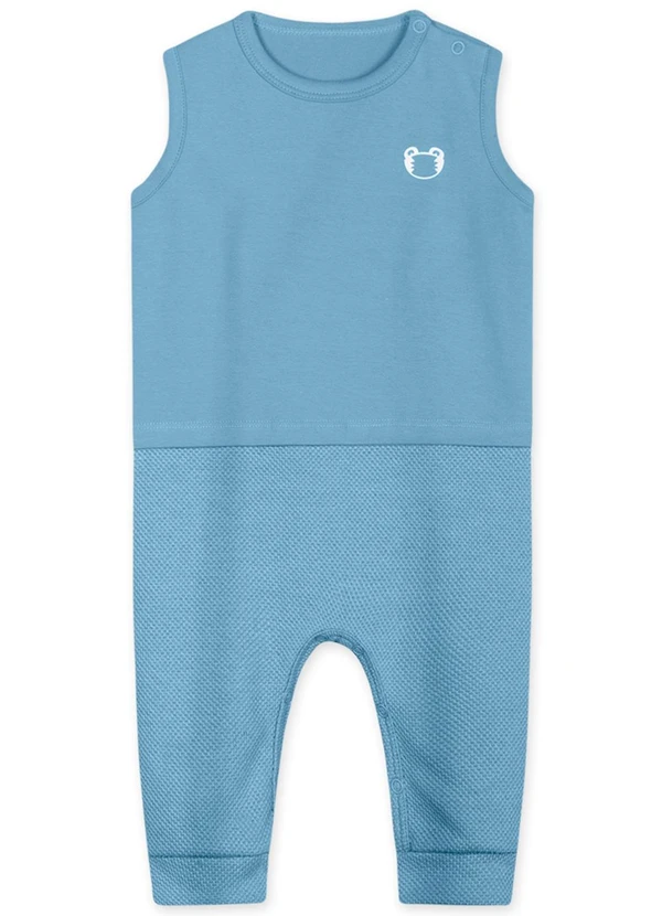 Tigor T Tigre - Macacão Curto Antiviral com Babador Menino Bebê