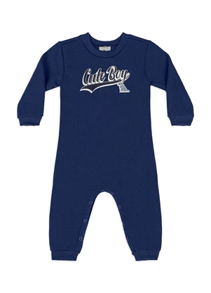 Quimby - Macacão Cute Boy Bebê Matelassê Azul - QUIMBY