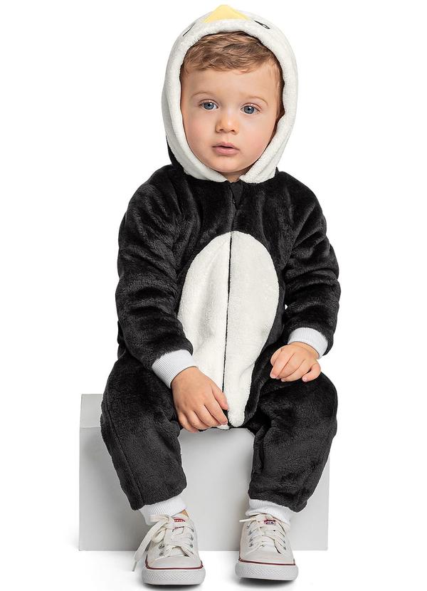 Quimby - Macacão de Pinguim Unissex Bebê Preto