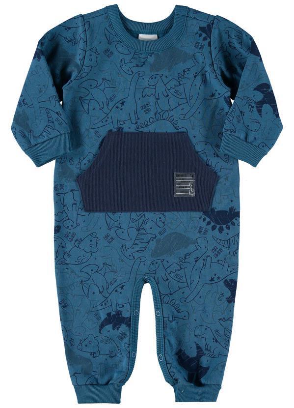 Quimby - Macacão Dino Bebê Menino Azul