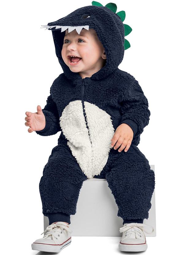 Quimby - Macacão Dino Bebê Menino Azul