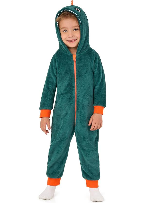 Malwee Kids - Macacão Dino com Aplique Verde