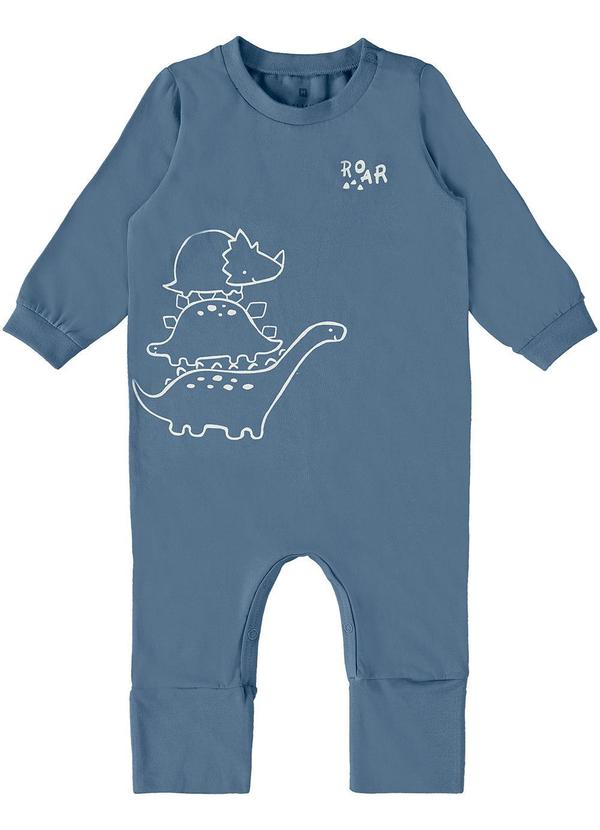 Malwee Kids - Macacão Dinossauros Menino Azul