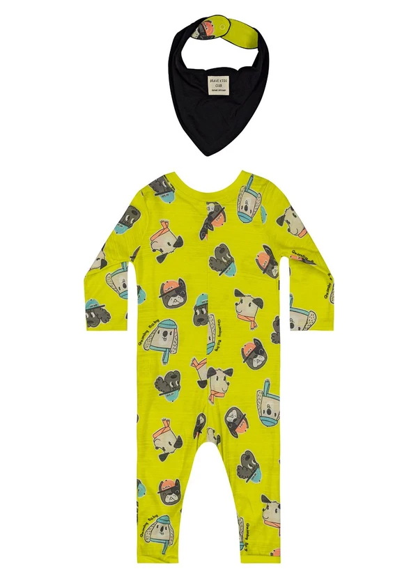 Quimby - Macacão e Babador Bebê Menino Azul 2