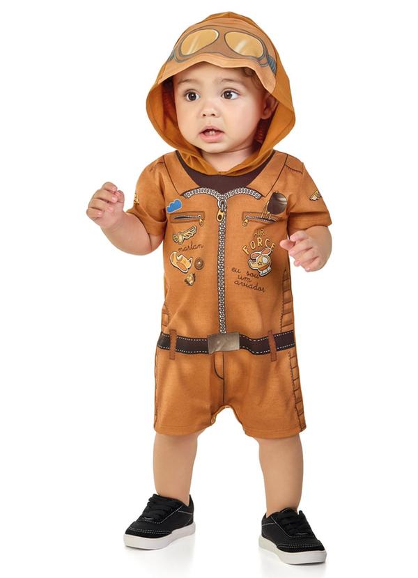 Marlan - Macacão em Meia Malha Penteada Marrom