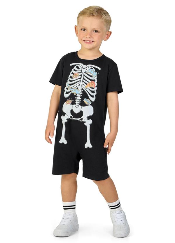 Marlan - Macacão em Meia Malha Penteada Preto