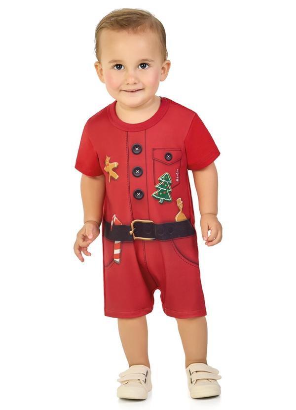 Marlan - Macacão em Meia Malha Penteada Vermelho