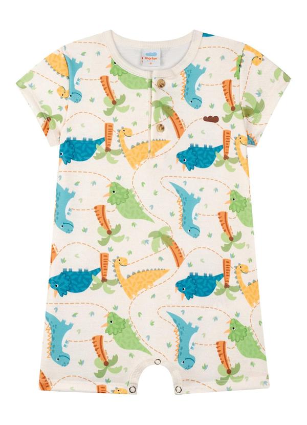 Marlan - Macacão em Molecotton Mapa dos Dinossauros Bege 2