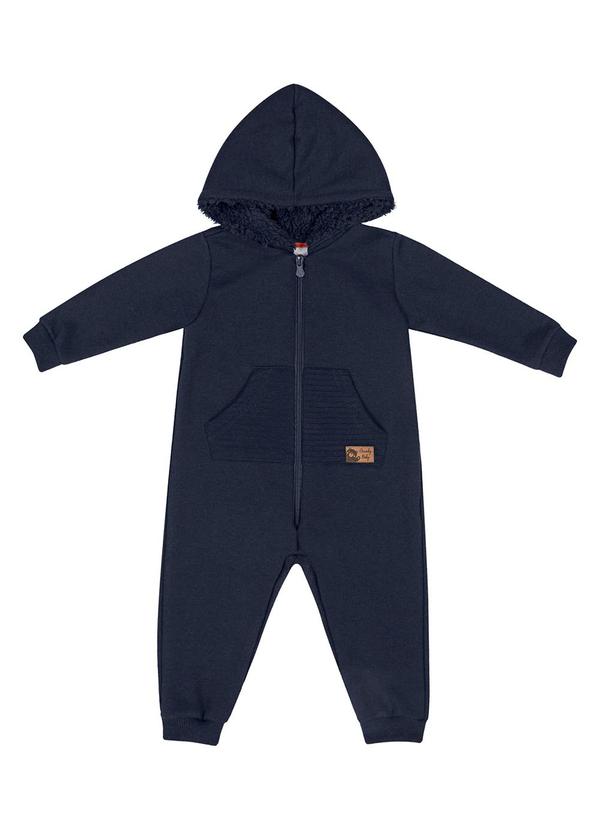 Quimby - Macacão em Moletom Bebê Menino Azul