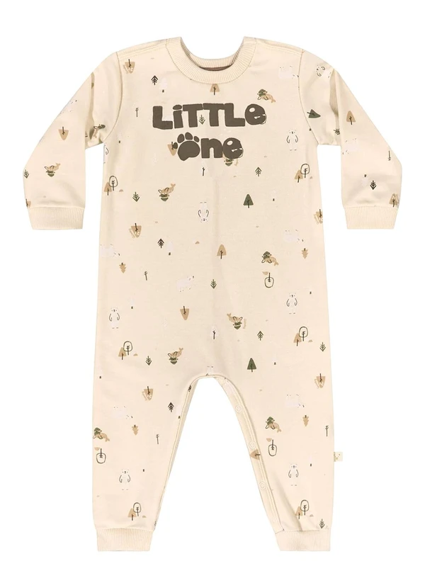 Quimby - Macacão em Moletom para Bebê Menino Bege