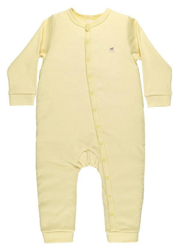 Up Baby - Macacão em Ribana Nature Amarelo