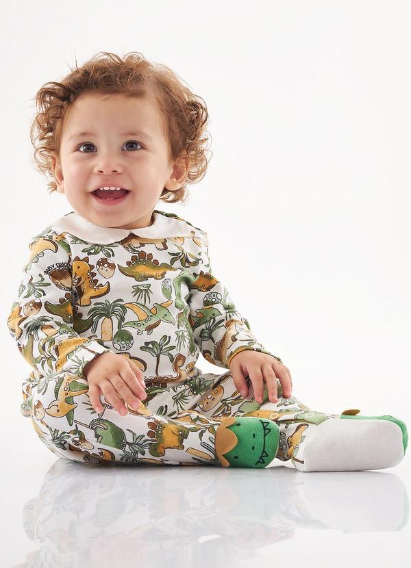 Up Baby - Macacão em Suedine Bebê Menino Bege