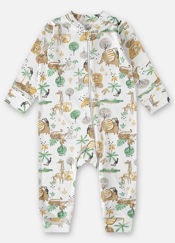 Up Baby - Macacão em Suedine Bebê Menino Branco