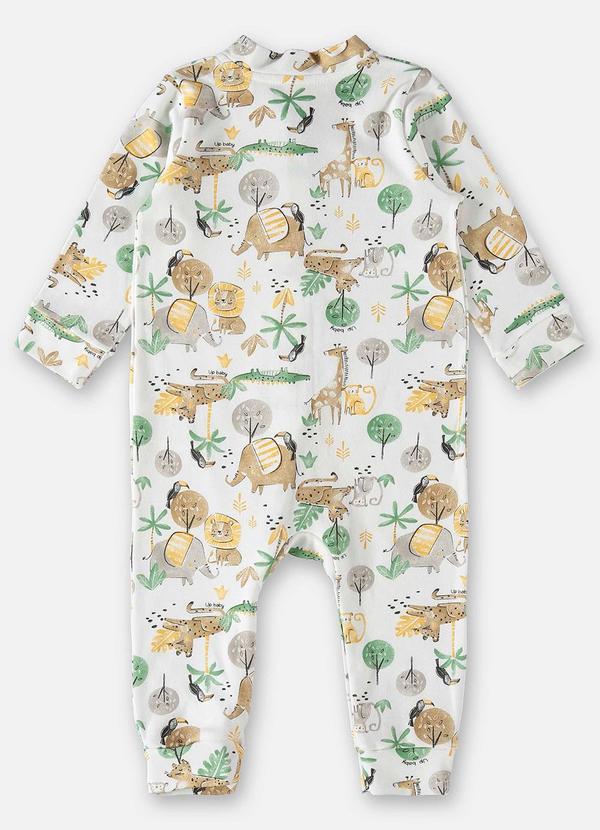 Up Baby - Macacão em Suedine Bebê Menino Branco 2