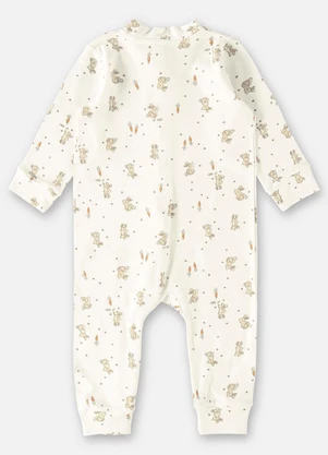 Up Baby - Macacão em Suedine Bebê Menino Off White - UP BABY