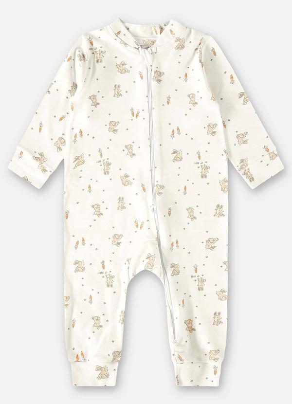 Up Baby - Macacão em Suedine Bebê Menino Off White