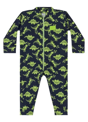 Quimby - Macacão Estampado Bebê Menino Azul - QUIMBY