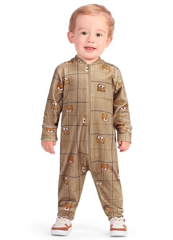 Alenice - Macacão Estampado Menino Bege