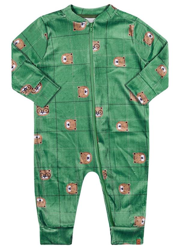 Alenice - Macacão Estampado Menino Verde