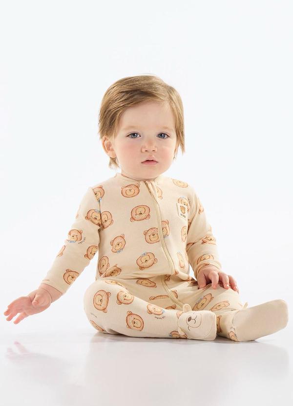 Up Baby - Macacão Estampado Unissex Bebê Bege