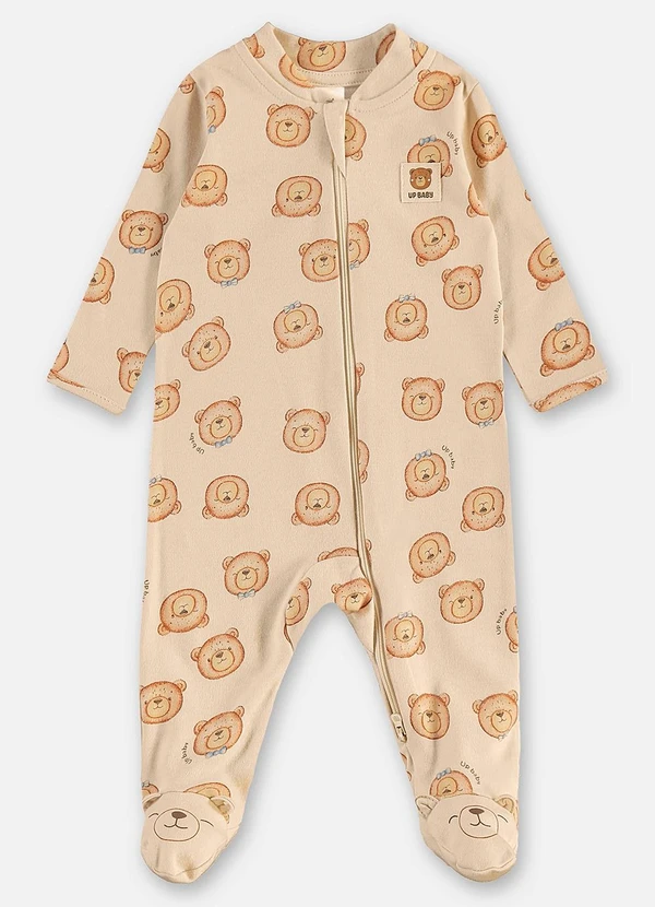 Up Baby - Macacão Estampado Unissex Bebê Bege 2