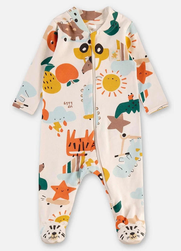 Up Baby - Macacão Estampado Unissex Bebê Laranja 2