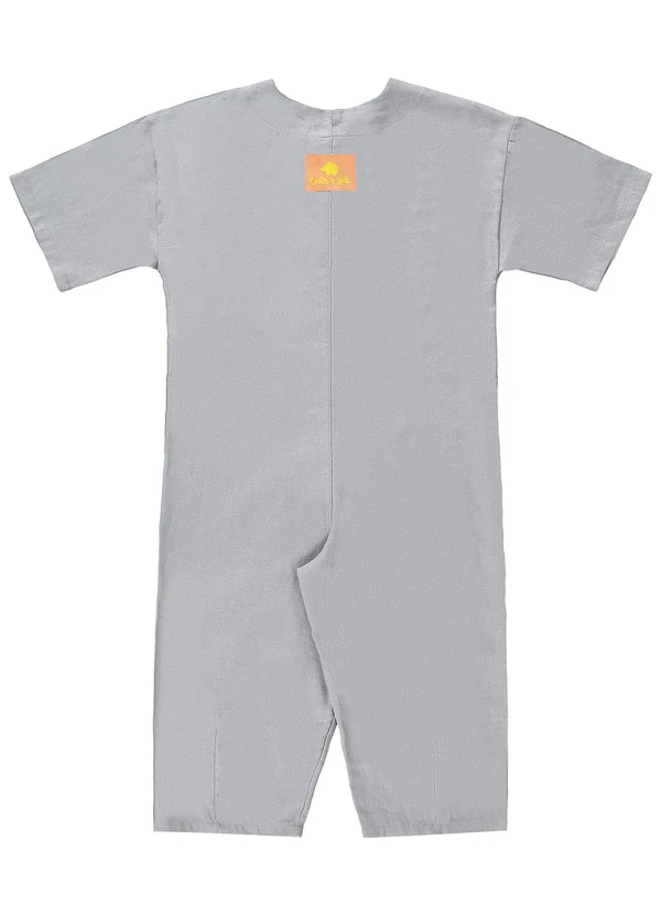 Três e Já - Macacão Infantil em Viscolinho Cinza 4