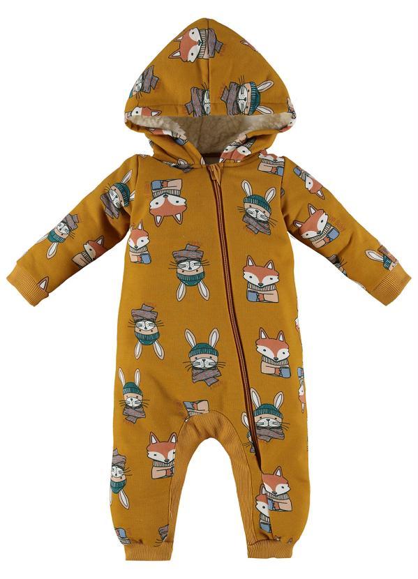 Up Baby - Macacão Longo em Moletom para Bebê Amarelo