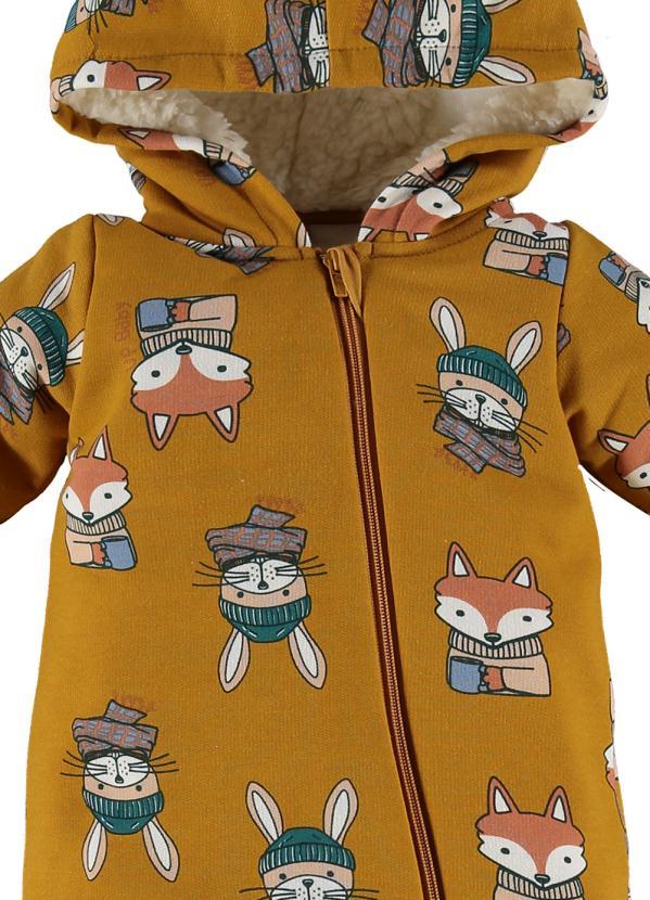 Up Baby - Macacão Longo em Moletom para Bebê Amarelo 2