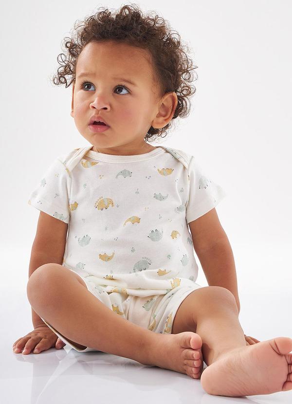 Up Baby - Macacão Longo para Bebê Suedine Branco