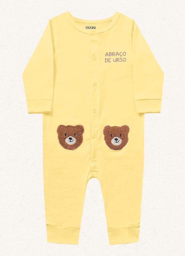 Fakini Kids - Macacão Manga Longa Amarelo