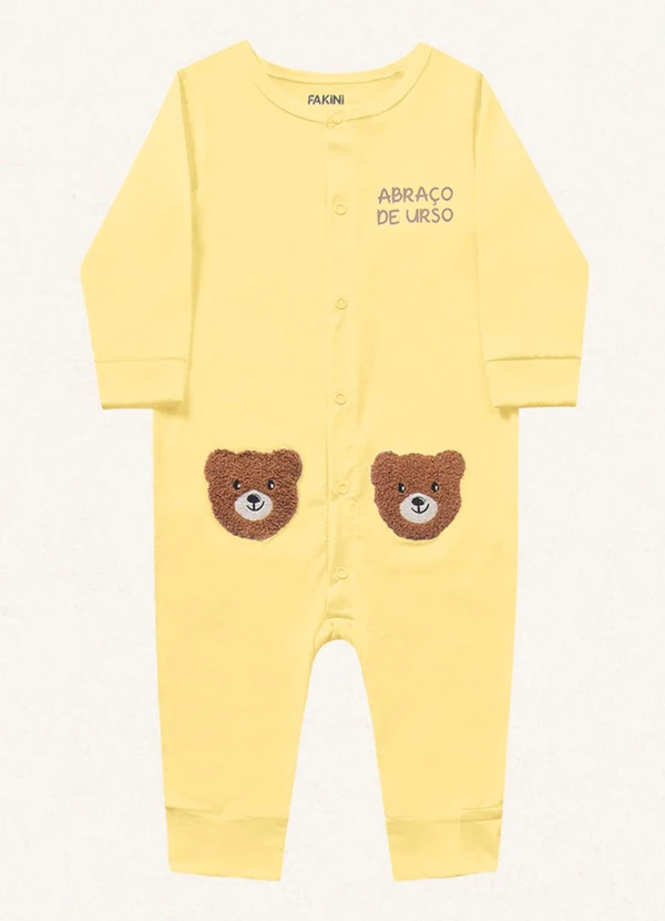 Fakini Kids - Macacão Manga Longa Amarelo