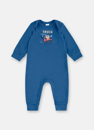 Up Baby - Macacão Manga Longa Bebê Menino Azul - UP BABY