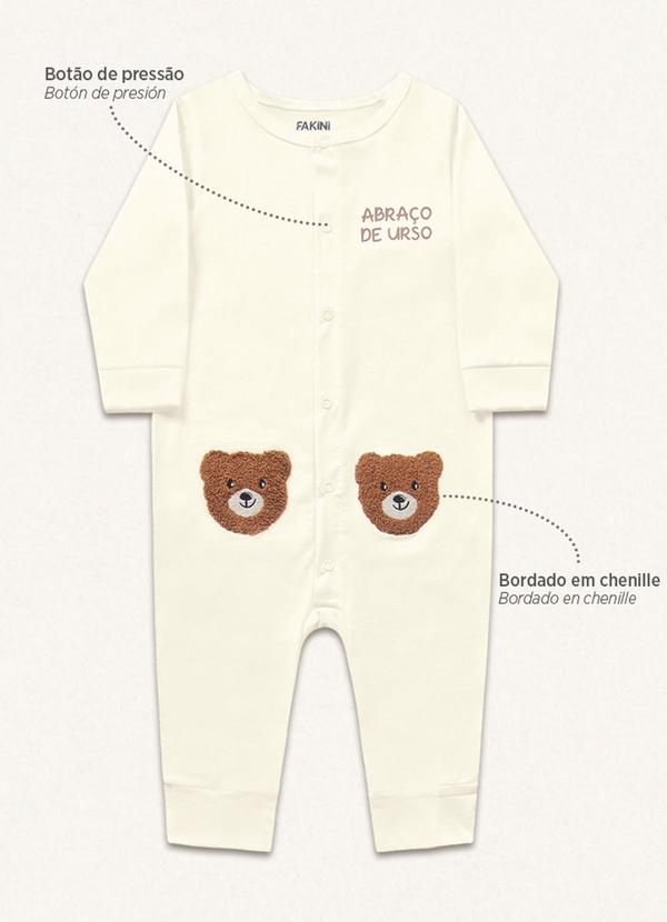 Fakini Kids - Macacão Manga Longa Bege