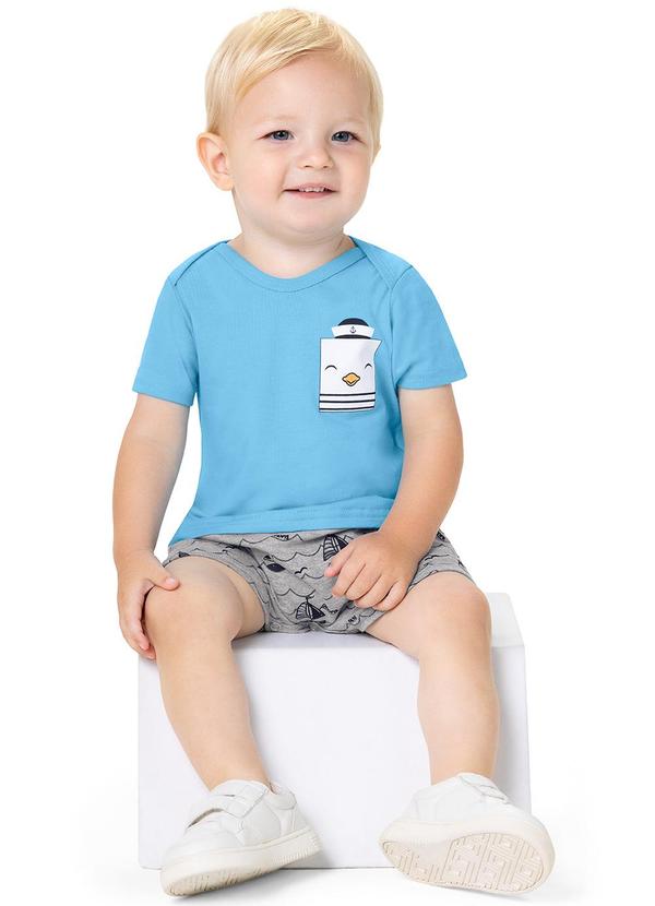 Alenice - Macacão Marinheiro Divertido Menino Azul