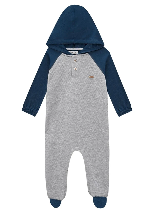 Ioluig - Macacão Matelassê e Malha Alfaiataria Cinza 2