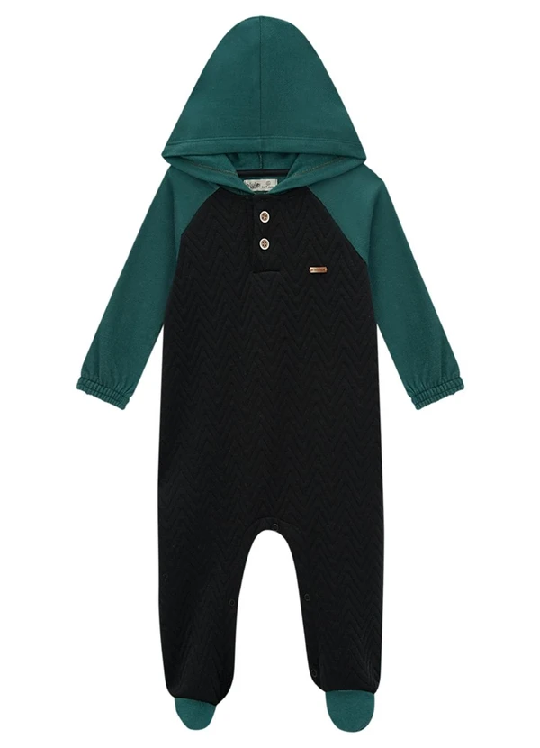 Ioluig - Macacão Matelassê e Malha Alfaiataria Preto