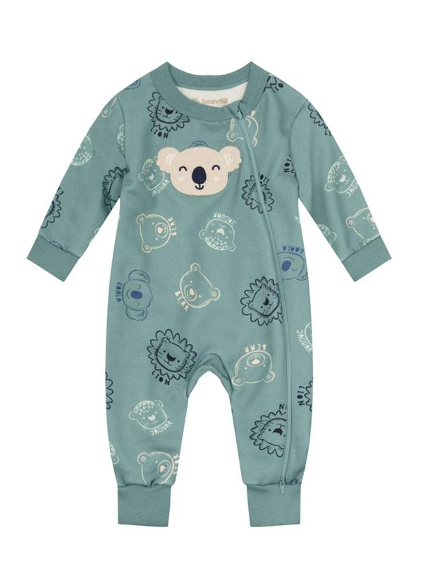 Brandili Baby - Macacão Moletom Bebê Menino Leãozinho Verde