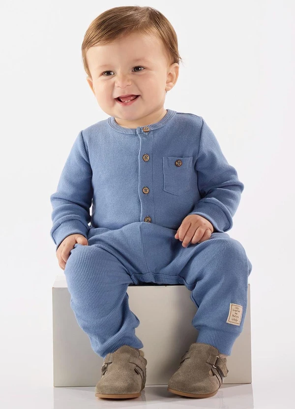 Up Baby - Macacão Nature Unissex Bebê Azul