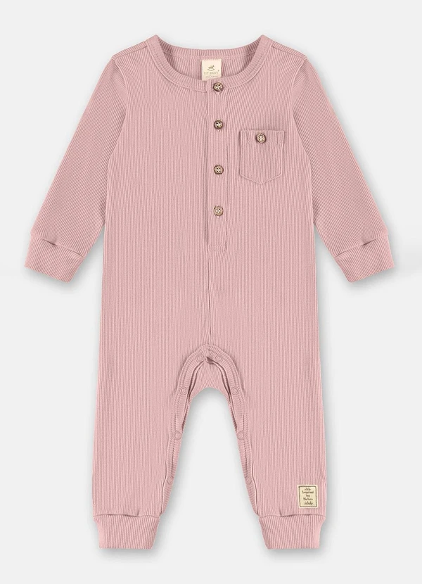 Up Baby - Macacão Nature Unissex Bebê Rosa