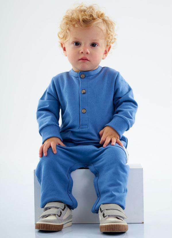 Up Baby - Macacão Nature Unissex Infantil Azul