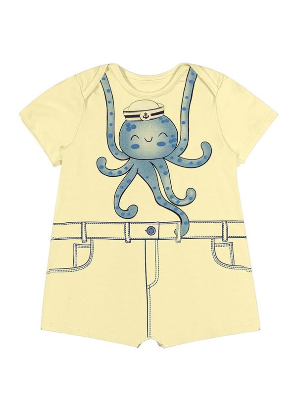 Alenice - Macacão o Polvo Oliver Menino Amarelo